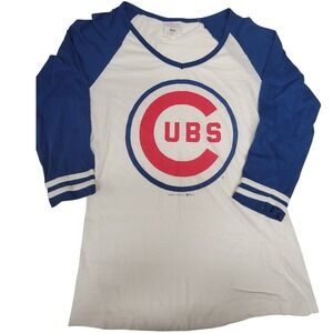 Chicago Cubs Womens Baseball Raglan Shirt Campus Lifestyle Size M Cozy Soft